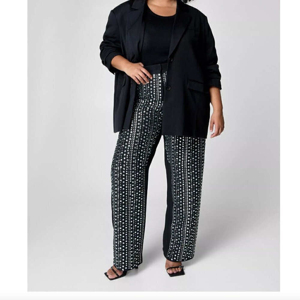 CLEARANCE Nasty Gal Hotfix Tailored Trouser - Size 16, NWT - Picture 3 of 8